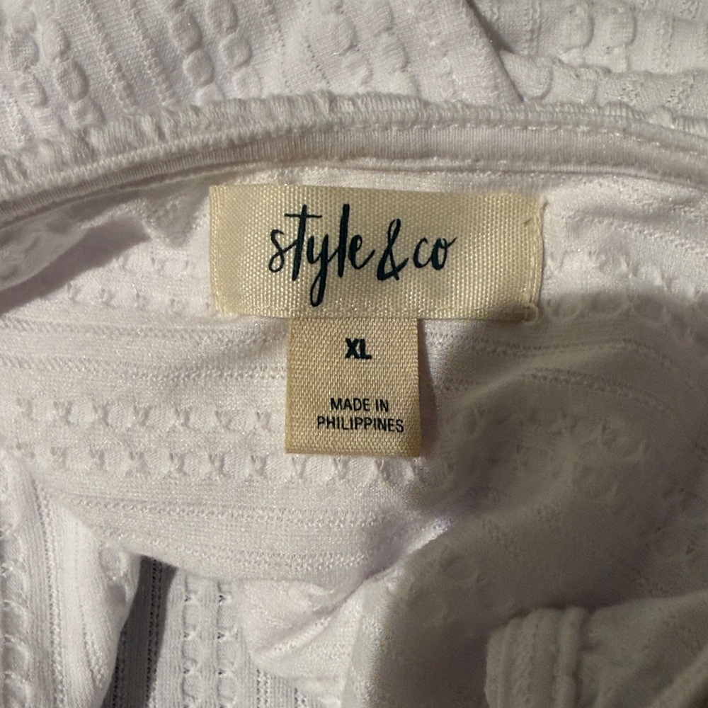 Style & Co. White Ruffled Blouse - Picture 3 of 3